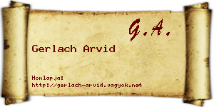Gerlach Arvid névjegykártya